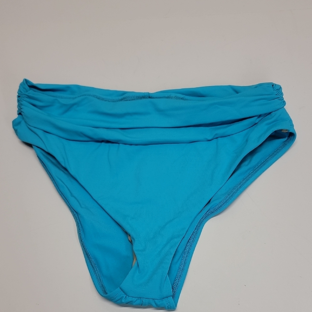 SOLUNA SWIM BIKINI BOTTOMS SZ 8 TEAL BLUE